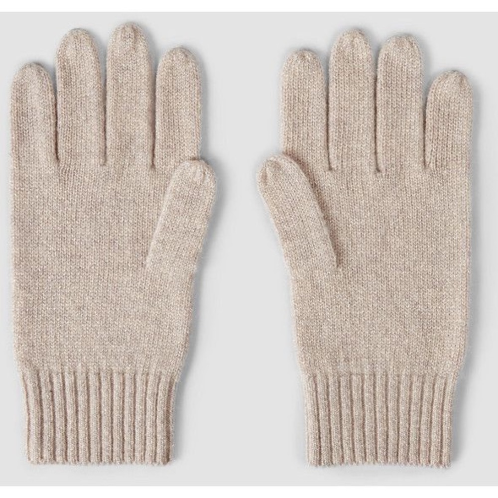 • Allsaints • Walkon Wool Lurex Gloves • Beige •